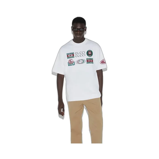 Cotton Jersey T-Shirt With Gucci Print