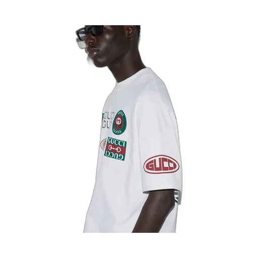 Cotton Jersey T-Shirt With Gucci Print