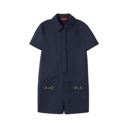 Gg Canvas Jumpsuit With Horsebit