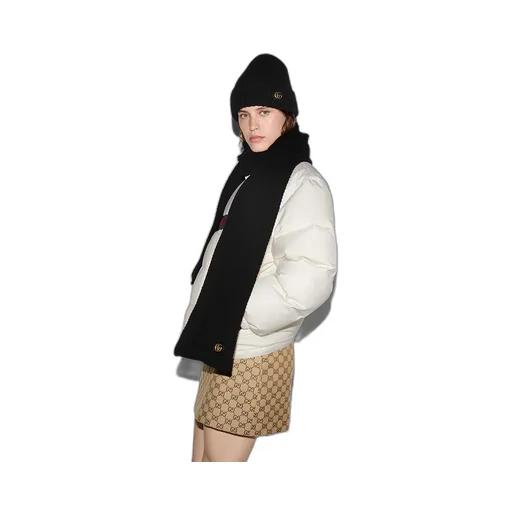 Wool Cashmere Scarf With Double G