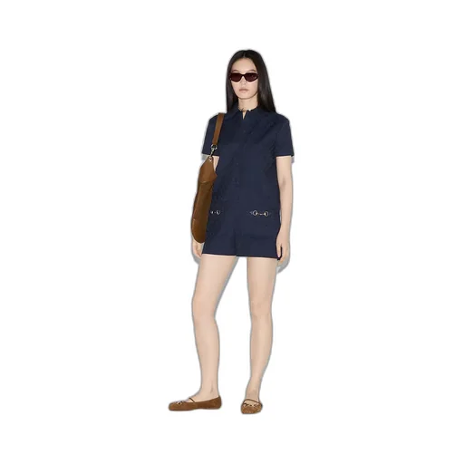 Gg Canvas Jumpsuit With Horsebit
