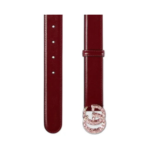 Gg Marmont Thin Belt With Crystals