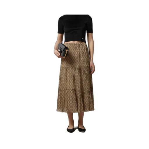Gg Damier Print Silk Skirt