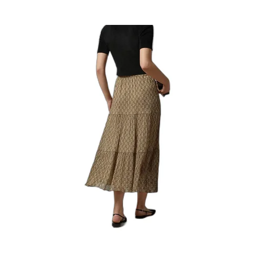 Gg Damier Print Silk Skirt