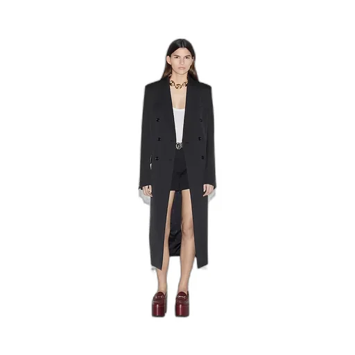 Double-Breasted Long Wool Coat