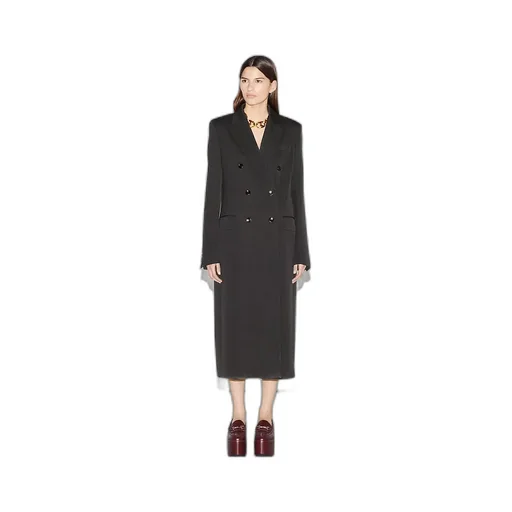 Double-Breasted Long Wool Coat