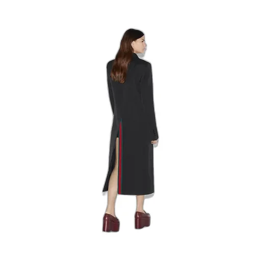 Double-Breasted Long Wool Coat