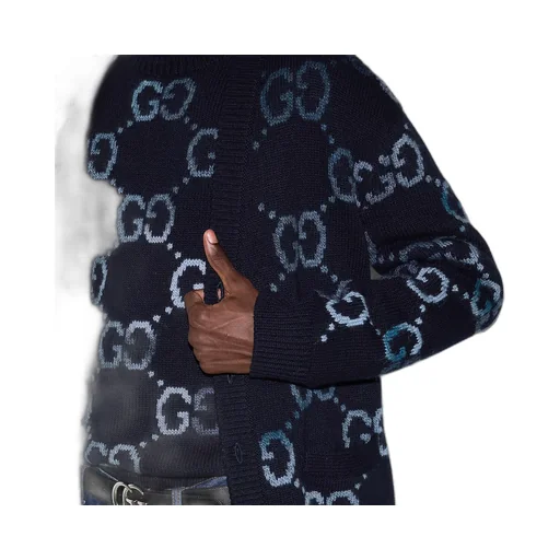 Wool Cardigan With Gg Intarsia