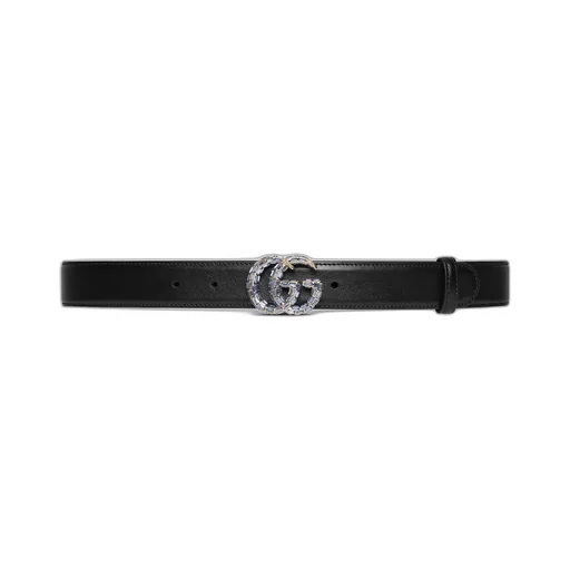 Gg Marmont Thin Belt With Crystals