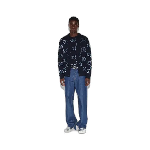 Wool Cardigan With Gg Intarsia