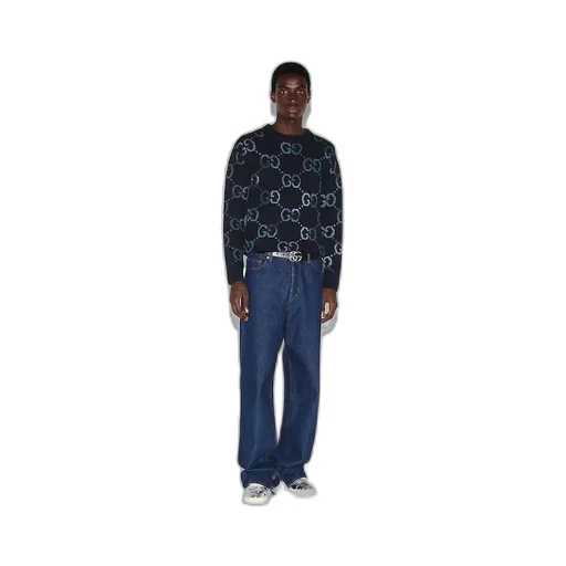 Wool Jumper With Gg Intarsia