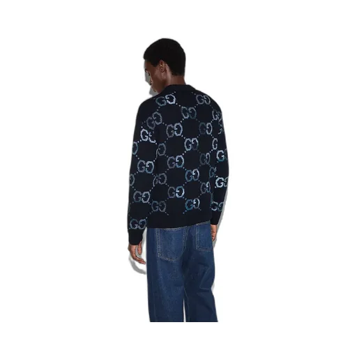 Wool Cardigan With Gg Intarsia