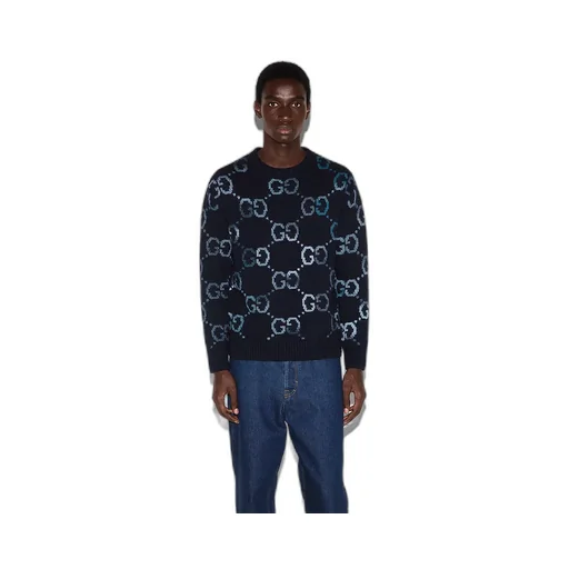 Wool Jumper With Gg Intarsia
