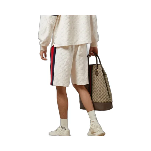 Gg Cotton Terry Cloth Shorts With Web