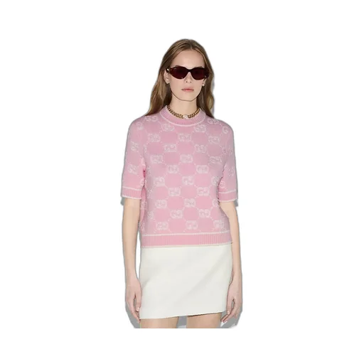 Gg Wool Bouclé Jacquard Top