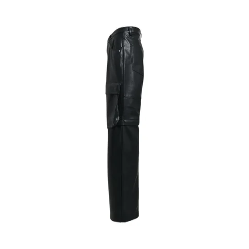 Faux Leather Cargo Pants V2 / Blk