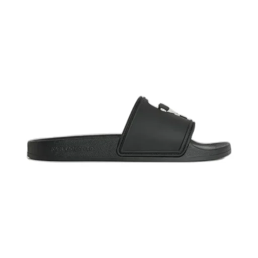 Karl Lagerfeld Patch Embellished Slip-On Slides