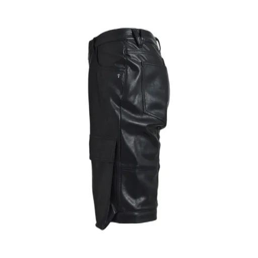 Faux Leather Cargo Pants V2 / Blk