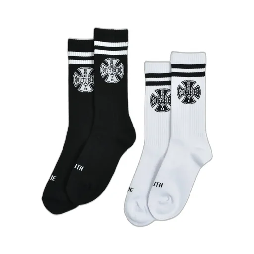 South Side Cross Logo Socks 2Pack / Blk&Amp;Wht