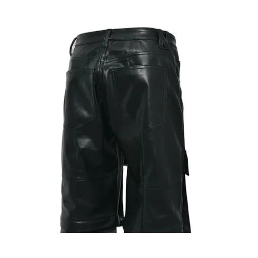 Faux Leather Cargo Pants V2 / Blk