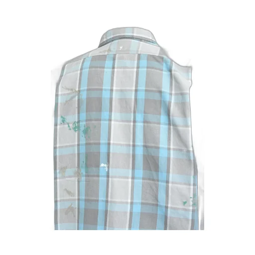 Painter's Paint Stained Flannel Shirt / Aged L.Blu×O.Wht