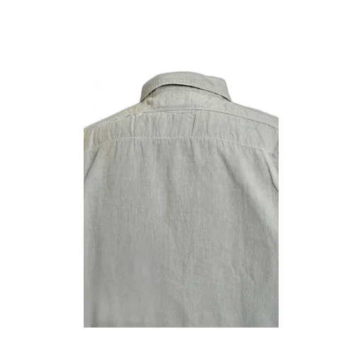 Repaired Worn Gray Chambray Shirt / Aged Gry