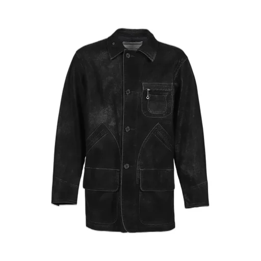 Artificial Leather Hunting Jacket / Blk