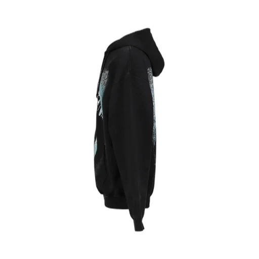 Cof Cut-Up Oversized Zip-Up Hoodie / Blk / Blk