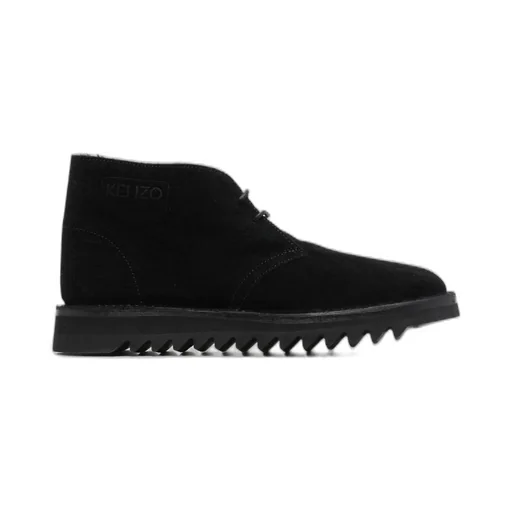 Kenzo Logo Embossed Lace-Up Boots