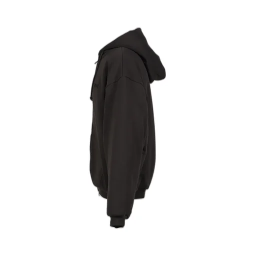 Puffed Oversized Zip-Up Hoodie / Washed Blk
