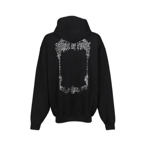 Cof Butterfly Oversized Zip-Up Hoodie / Washed Blk