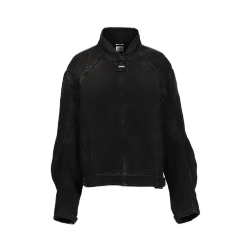 Racing Denim Jacket / Vtg Blk