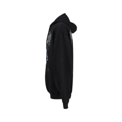 Cof Butterfly Oversized Zip-Up Hoodie / Washed Blk