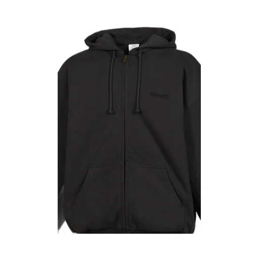 Puffed Oversized Zip-Up Hoodie / Washed Blk