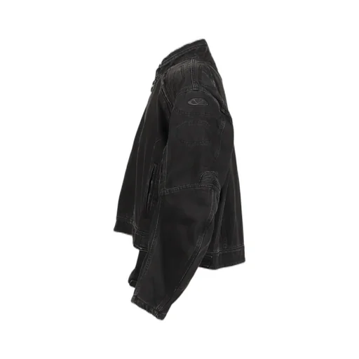 Racing Denim Jacket / Vtg Blk