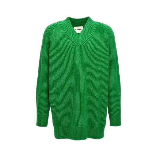 Jil Sander V-Neck Knitted Oversized Jumper