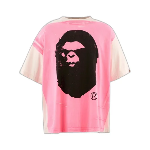 Bape_Ss Tee/Handprint/Wht+Pnk / Wht X Pnk