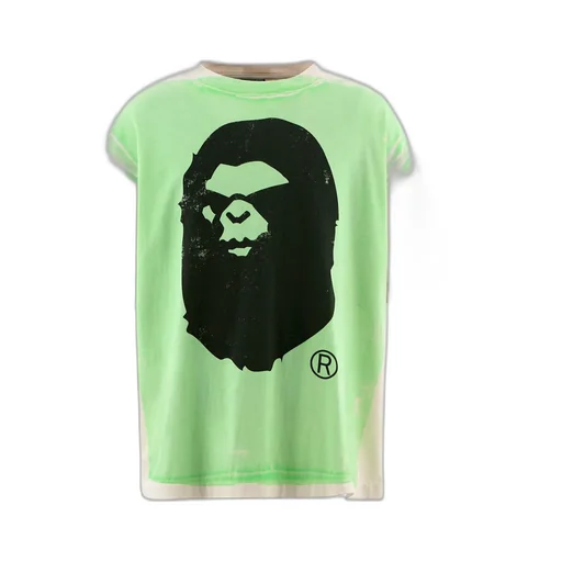 Bape_Ss Tee/Handprint/Wht+Grn / Wht X Grn