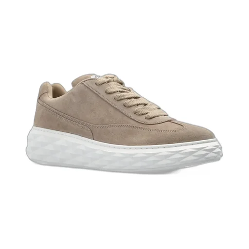 Jimmy Choo Round Toe Lace-Up Sneakers