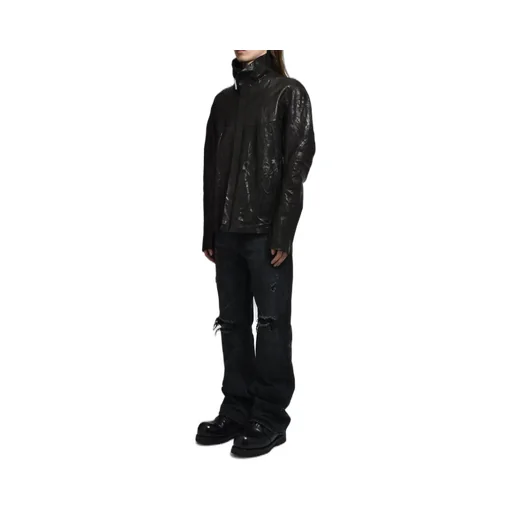 High Neck Leather Jacket / Blk Humanoid