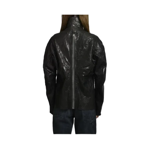 High Neck Leather Jacket / Blk Humanoid