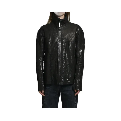 High Neck Leather Jacket / Blk Humanoid