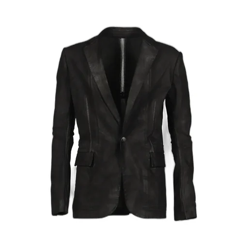 Stretch Leather Classic Blazer / Noir Pionnier