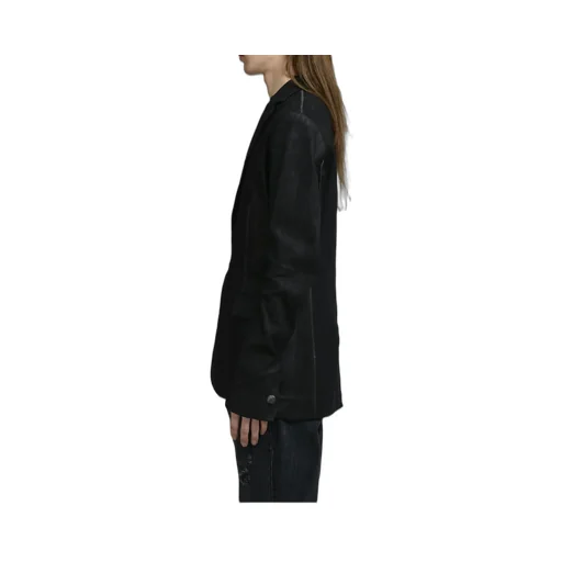Stretch Leather Classic Blazer / Noir Pionnier