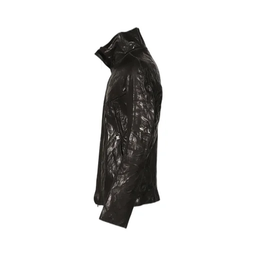 High Neck Leather Jacket / Blk Humanoid