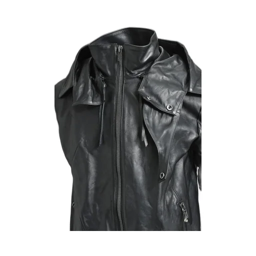 Horse Leather Glove Attached Jacket / Blk