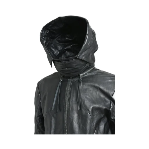 Horse Leather Glove Attached Jacket / Blk