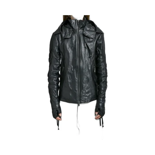 Horse Leather Glove Attached Jacket / Blk