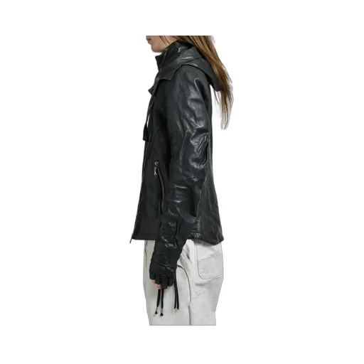 Horse Leather Glove Attached Jacket / Blk