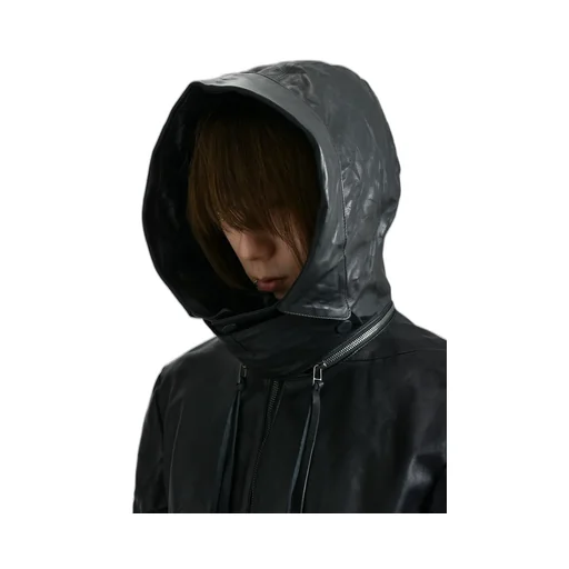 Horse Leather Glove Attached Jacket / Blk